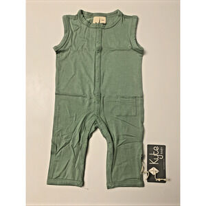 Kyte Baby Zipper Romper Green Sleeveless Bamboo 3-6 Months Infant NWT